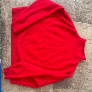 Anthropologie Red Cowl Neck Sweater